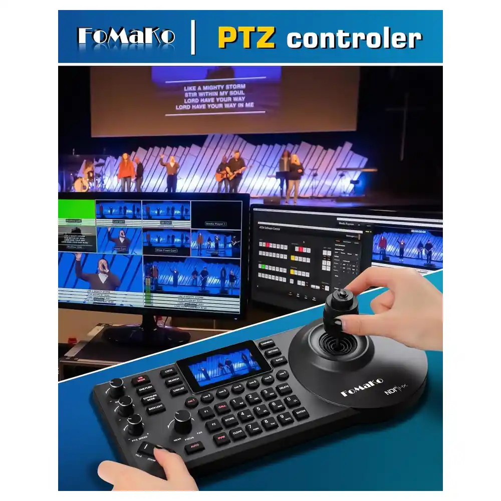FoMaKo NDI PTZ Camera Bundle with 2 KN20A 20X Optical Zoom Cameras and KC608 Joystick Controller, HDMI 3G-SDI USB 3.0 PoE 1080p60 for Church Live Streaming - Image 6