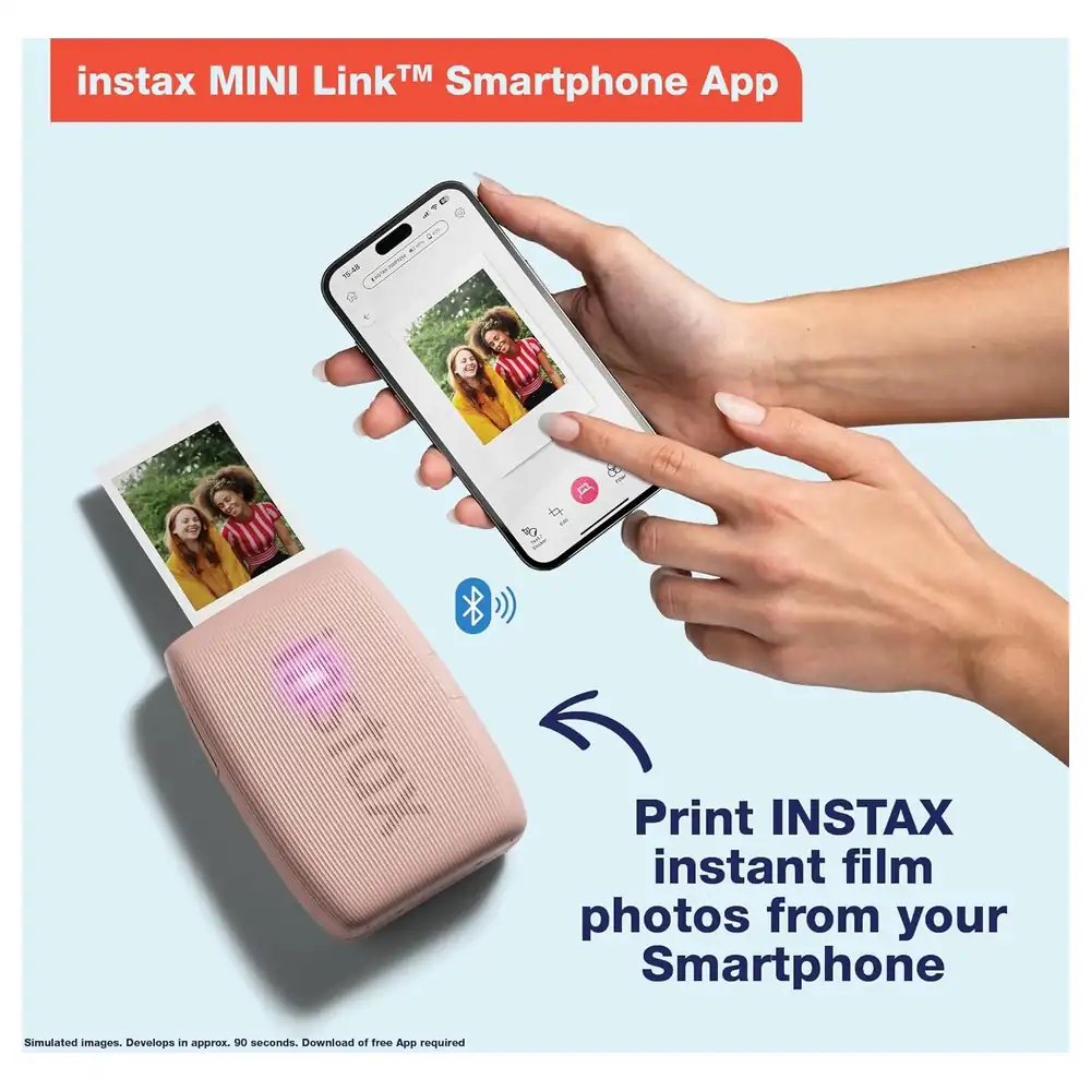 Fujifilm instax mini Link 3 Smartphone Photo Printer with Bluetooth, Click to Collage and instaxAiR Studio App Features, 100 Prints per Charge, Rose Pink - Image 4
