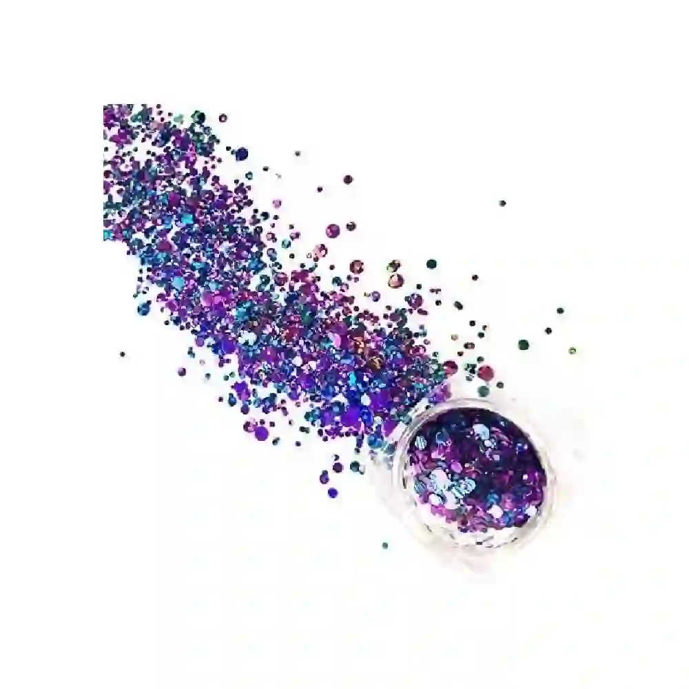 GulfDealz Holographic Chunky Glitter Dots Set 12 Colours of Solvent Resistant Metallic Round Sequins in Clear Jars for Nail Art Face and Hair - Image 3