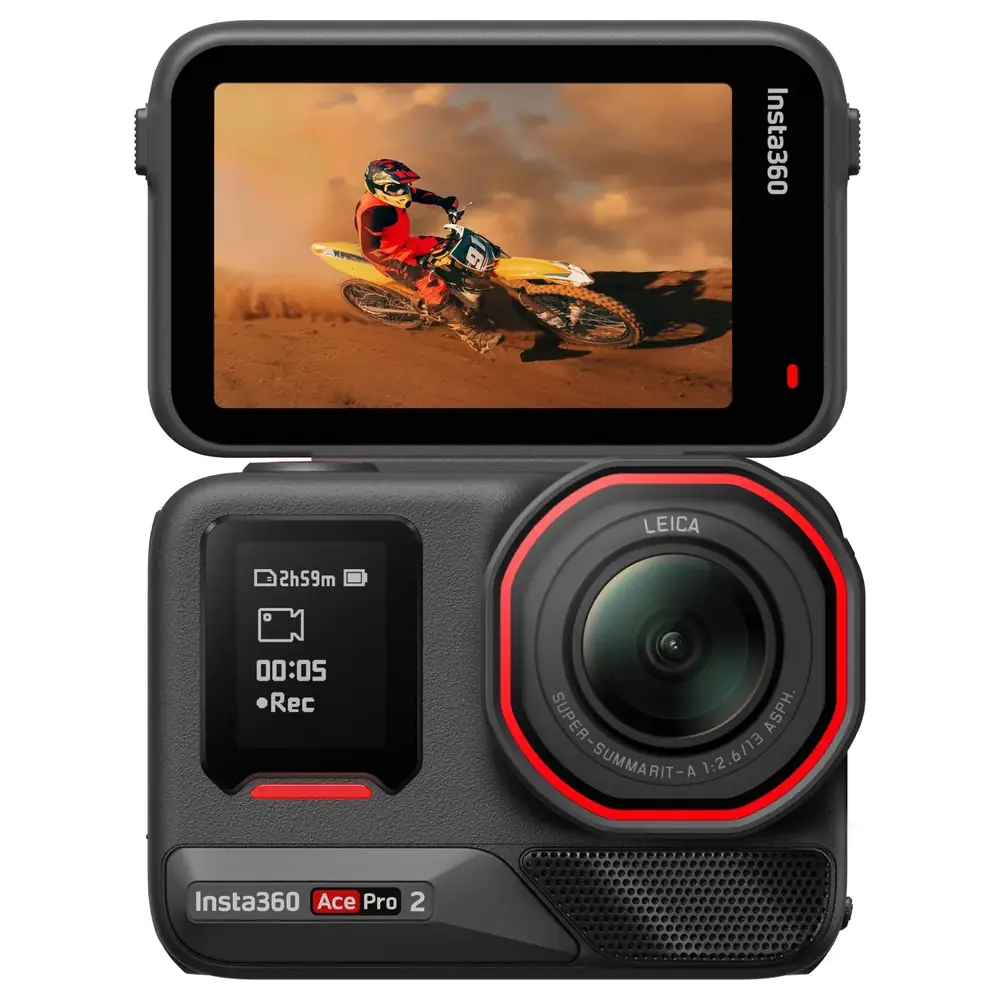 Insta360 Ace Pro 2 Creator Bundle 2.0 Edition 8K Action Camera with Dual AI Chip, 4K60 Active HDR, 2.5 Inch Flip Screen, 3 Batteries, Fast Charge Hub and Mini Remote - Image 2
