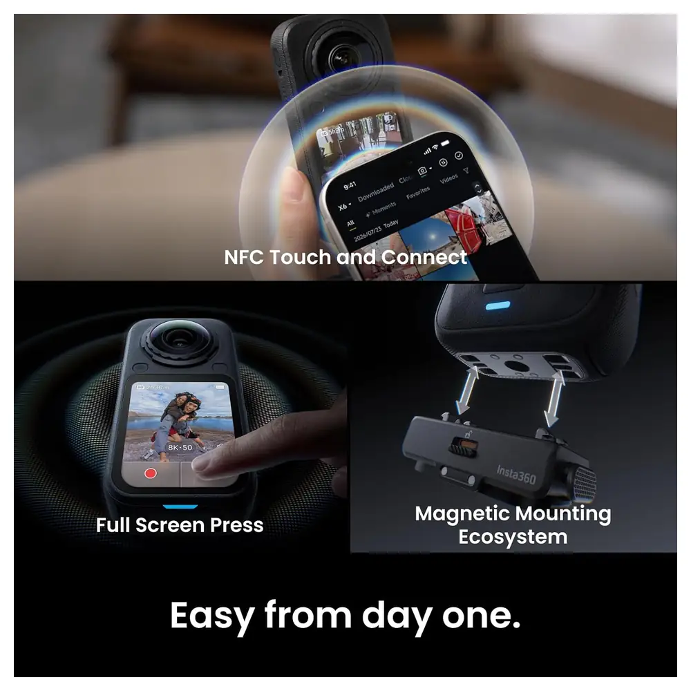 Insta360 X6 8K 360 Action Camera with Dual Square Sensors, Triple AI Chip, 10-bit Colour and 2600mAh Xtreme Battery, Midnight Black - Image 9