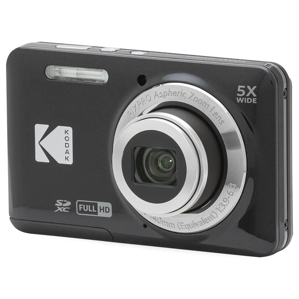 KODAK PIXPRO FZ55 Friendly Zoom Digital Camera, 16MP CMOS Sensor, 5x Optical Zoom, 28mm Wide Angle Lens, 1080p Full HD Video, 2.7 Inch LCD, Black - FZ55