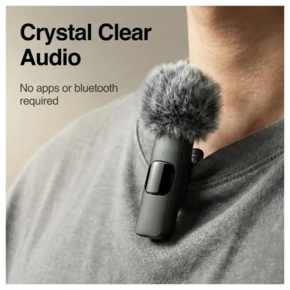 Mini Mic Pro Wireless Lavalier Microphone Set with 2 Clip-On Mics, USB-C Receiver and Lightning Adapter, Plug and Play for iPhone, Android, Tablet and Laptop - Image 4