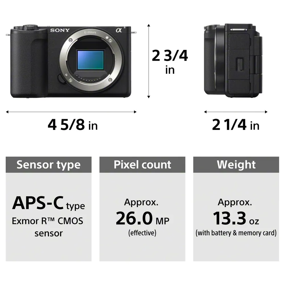 Sony Alpha ZV-E10 II Interchangeable-Lens Vlog Camera Kit with E PZ 16-50mm OSS II Lens, 26MP APS-C Exmor R Sensor, 4K 60p 10-bit Video, Black - ZV-E10M2K - Image 6