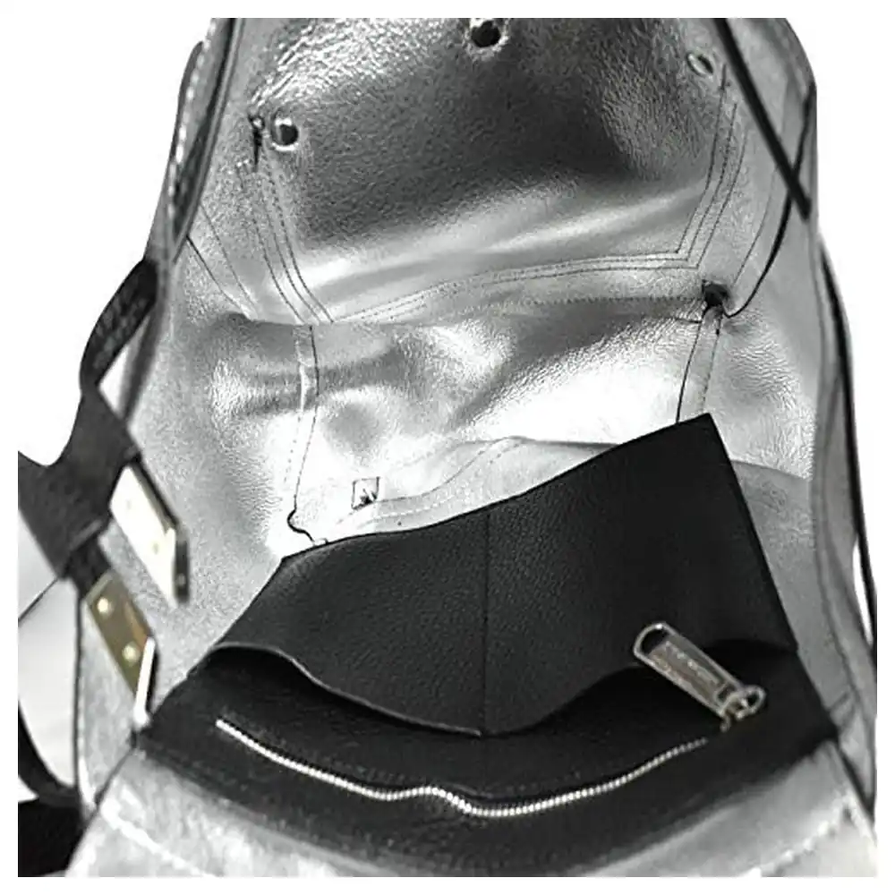 Steve Madden Women's Convertible Backpack in Black Pebbled Faux Leather with Logo Turn-Lock Front Flap Pocket and Top Carry Handle - Image 3