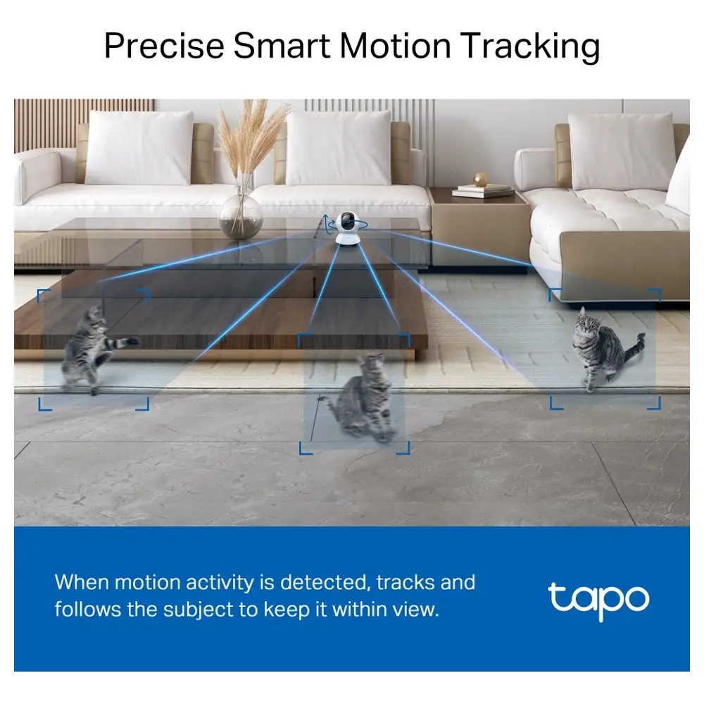 Tapo C220 Pan Tilt AI Home Security Wi-Fi Camera, 2K QHD 4MP, Person Pet and Vehicle Detection, 30 ft Night Vision, Works with Alexa and Google Assistant - Tapo C220 - Image 4