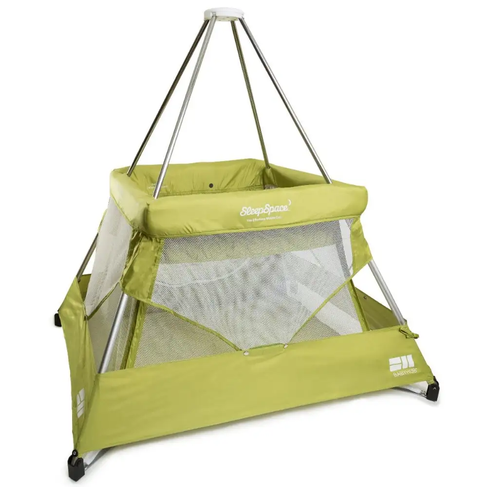 BabyHub SleepSpace Baby Bed, Portable Infant Sleeping Space, Compact Design for Everyday Use, 0 Months and Above, Kiwi Green - COT20GRN