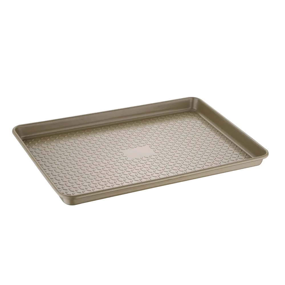 Bergner BakeRight Pro Non-Stick Carbon Steel Medium Rectangular Oven Tray for Baking and Roasting, Gold - BG37061GD