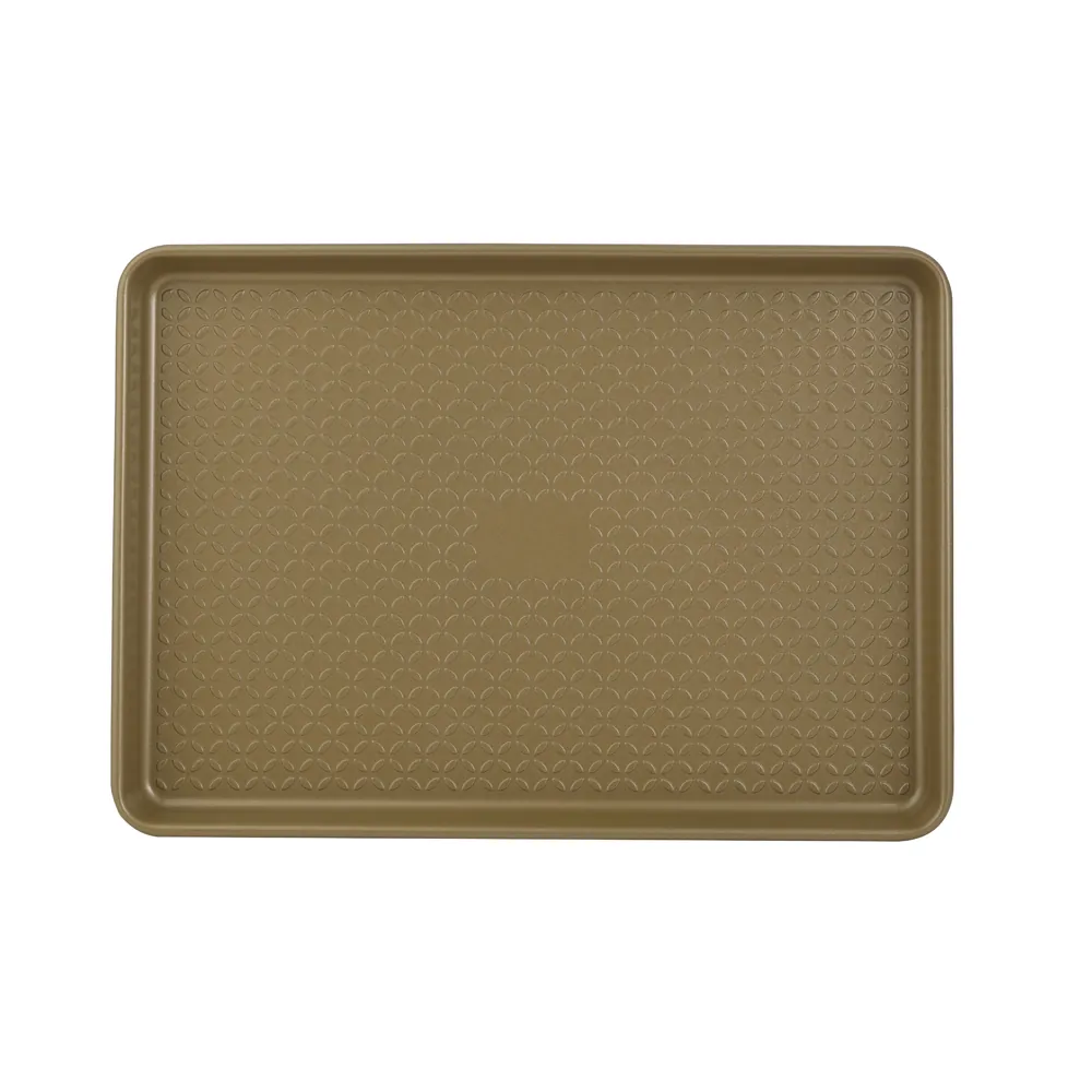 Bergner BakeRight Pro Non-Stick Carbon Steel Medium Rectangular Oven Tray for Baking and Roasting, Gold - BG37061GD - Image 2