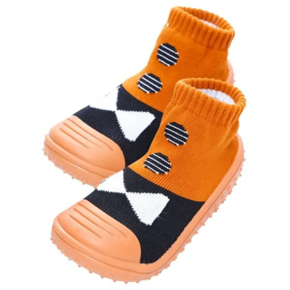 Cool Grip Baby Shoe Socks, Bow Tie Design, Soft Baby Socks with Built-In Shoe Soles, Non-Slip Rubber Outsole for Improved Traction, 18 Months, Brown - CG0052 - Image 2