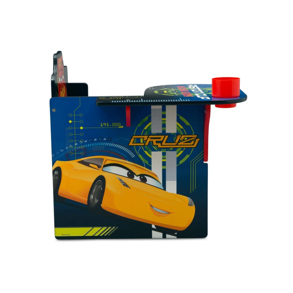 Delta Children Kids Chair Desk with Storage Bin Disney Cars Lightning McQueen Graphics, Engineered Wood Fabric Build - TC83546CR-1014 - Image 4