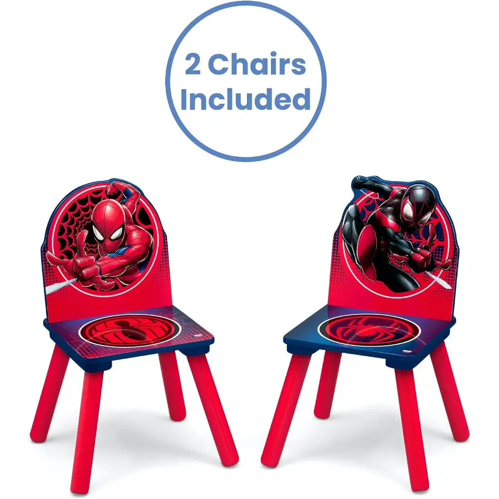 Delta Children Kids Table and 2 Chair Set with Storage, Spider Man Wooden Activity Table, Built In Toy Organizer, Play Study Craft Furniture, Pink - TT87429SM-1163 - Image 5