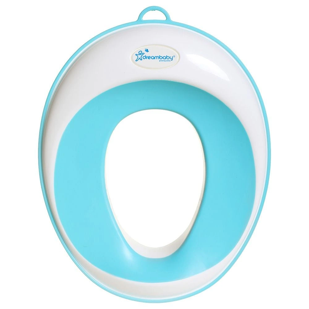 Dreambaby EZY Toilet Trainer Seat, Soft-Touch Contoured Seat, Fits Round and Elongated Toilets, Non-Slip Base, Detachable for Easy Cleaning, Built-in Hanging Loop, Aqua - F6000
