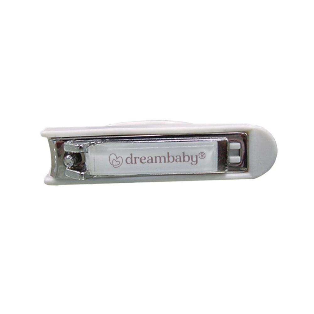Dreambaby Nail Clippers with Holder, Pack of 2, Strong and Safe for Tiny Fingers, Comfortable Handle for Greater Control, Curved Edge for Trimming, 0 Months and Above, White - F302