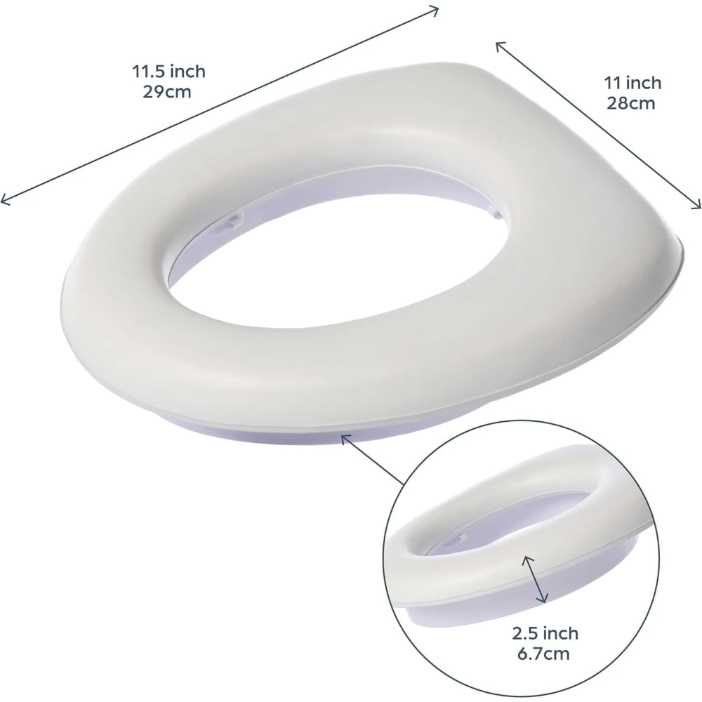 Dreambaby Soft Cushion Potty Seat, Comfortable Padded Seat, Fits Most Toilets, Lightweight and Portable, Easy to Clean, 1 Year and Above, White - F604 - Image 2
