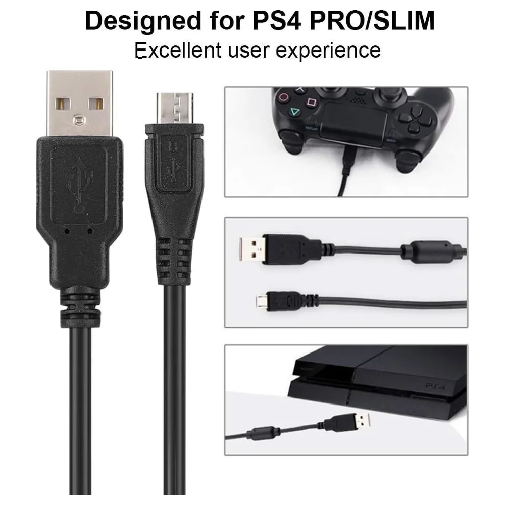 eWINNER 1.8m Micro USB Charging Cable for PS4 DualShock 4 and Xbox One Controllers, Play and Charge Sync Cord with USB 2.0 Data Transfer - N3-DKE3-I6M5 - Image 3