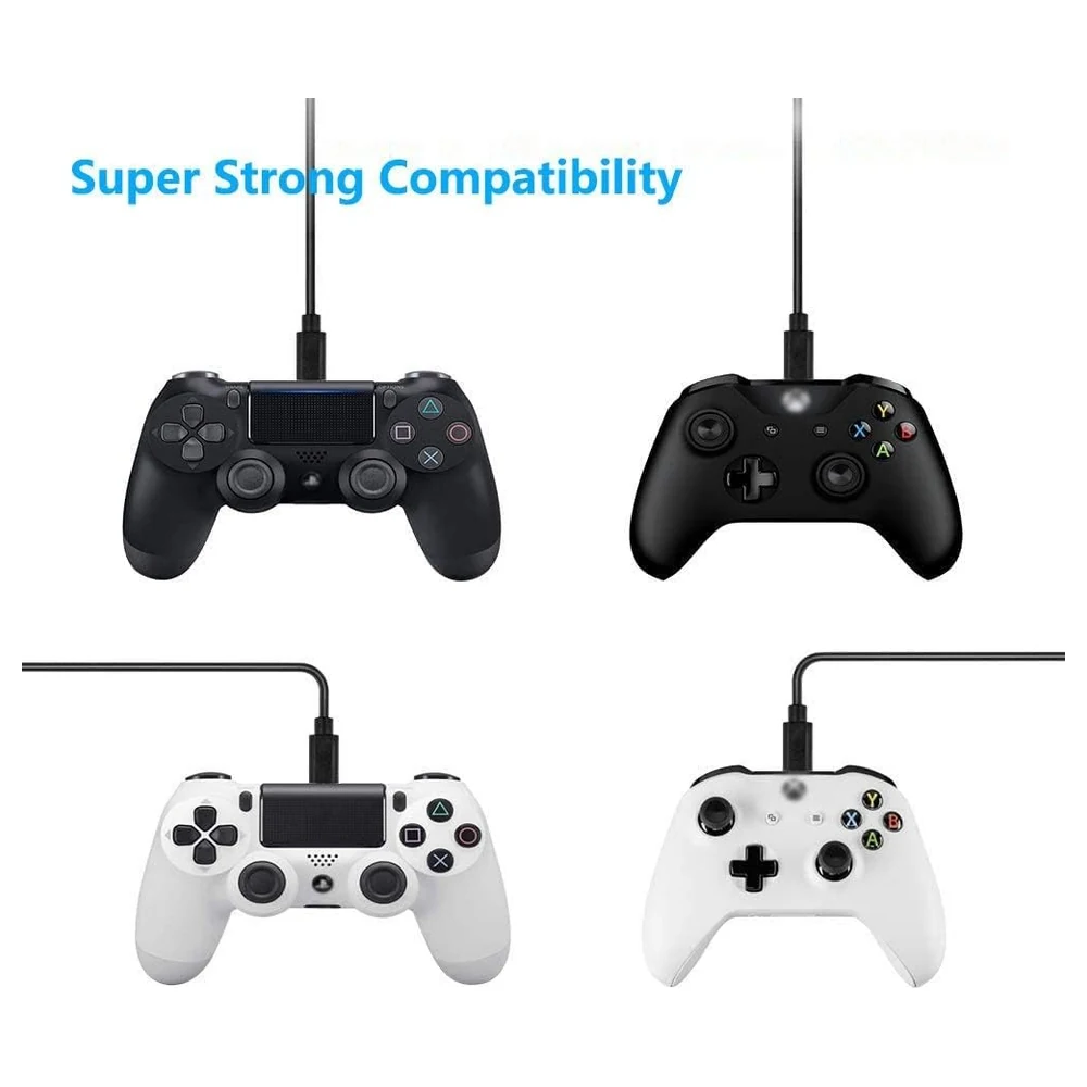 eWINNER 1.8m Micro USB Charging Cable for PS4 DualShock 4 and Xbox One Controllers, Play and Charge Sync Cord with USB 2.0 Data Transfer - N3-DKE3-I6M5 - Image 4