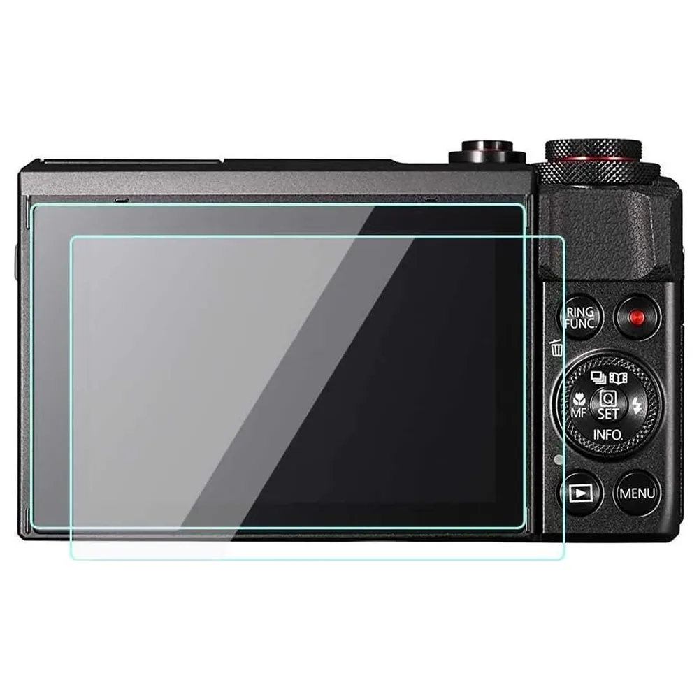 eWINNER 2 Pack Tempered Glass Camera Screen Protector with 9H Hardness, 0.3mm Ultra-Thin Glass and 2.5D Rounded Edges for Canon G7X G9X G5X and Olympus E-M5 E-M10 - XA-N49B-P6XP