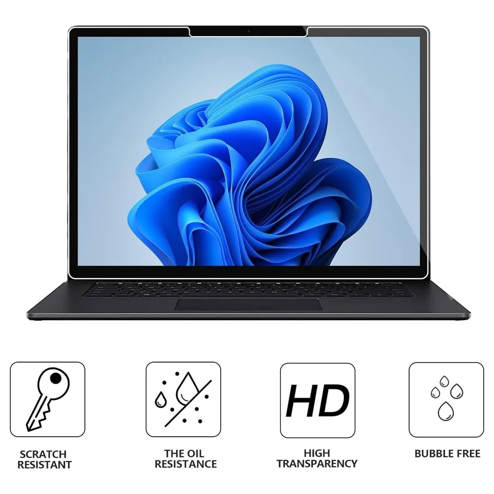 eWINNER 2-Pack Tempered Glass Screen Protector for 13.5 inch Microsoft Surface Laptop 5, 4 and 3, 9H Hardness, 0.3mm Ultra Thin, Bubble-Free HD Clear - 96-RRWS-282E - Image 3