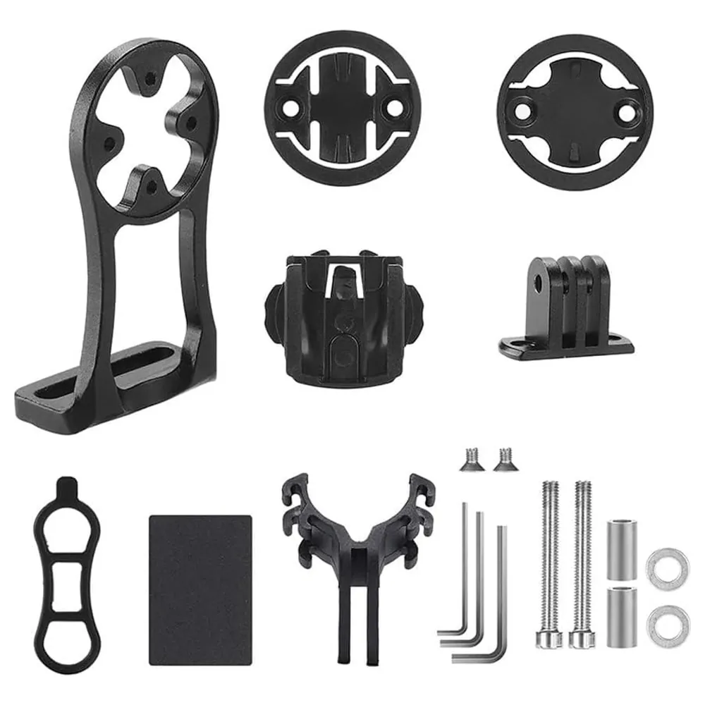 eWINNER Aluminium Alloy Out Front Bike Computer Mount for Garmin Edge, Bryton and Cateye with Underhung GoPro and Flashlight Adapter, Stem Extension Holder - Z3-AYUG-MDS5