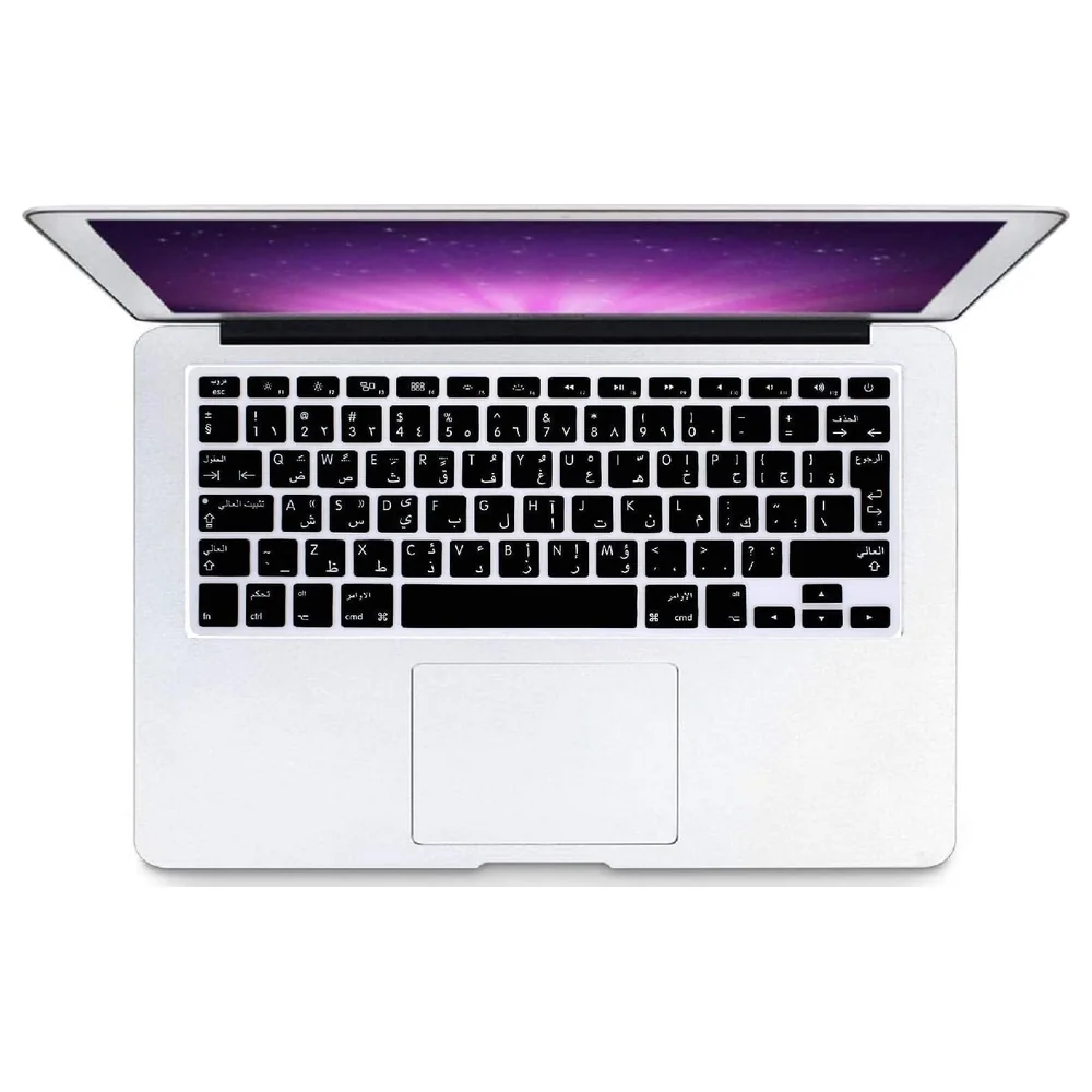 eWINNER Arabic English Silicone Keyboard Cover for MacBook Air 13 A1466 A1369 and MacBook Pro 13 A1278 A1425 A1502, Ultra-Thin Washable, EU UK Layout - L1-TWG4-TX25 - Image 2