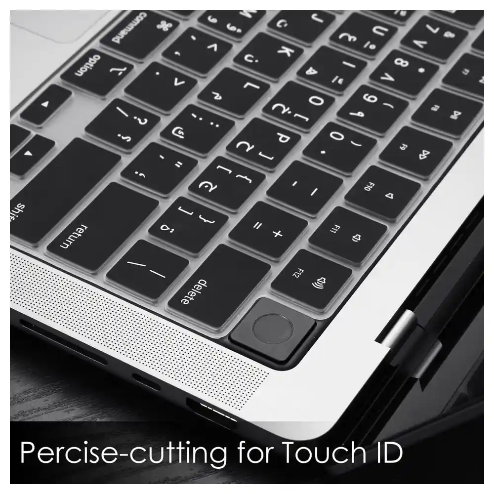 eWINNER Arabic English Silicone Keyboard Cover for MacBook Air 13.6 inch M2 and MacBook Pro 14 and 16 inch M1 and M2 Pro Max, Ultra Thin US Layout Skin - ZJ-BDZ1-VTAI - Image 4