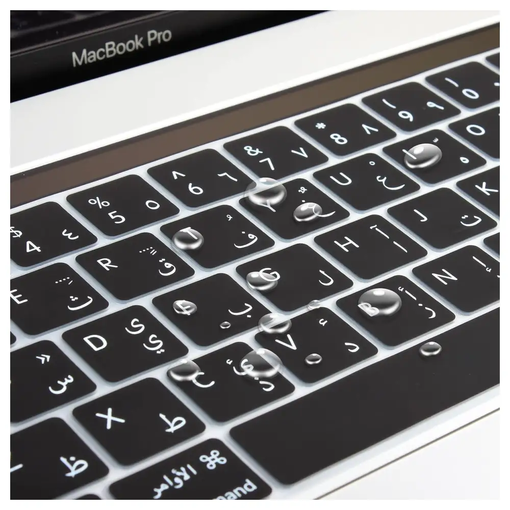 eWINNER Arabic English Silicone Keyboard Cover for MacBook Pro 13 and 15 inch with Touch Bar A2159 A1989 A1706 A1990 A1707, EU-UK Layout Skin - FE-ZASW-E358 - Image 5