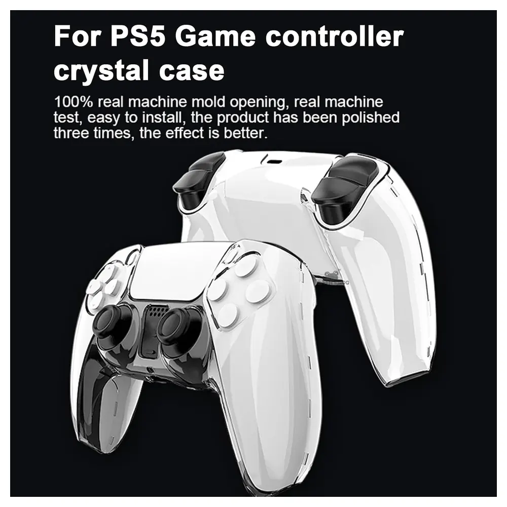 eWINNER Clear Crystal Hard Case for PS5 DualSense Wireless Controller, Transparent Polycarbonate Protective Shell with Precise Button Cutouts and Easy Snap-On Fit - AK-L2L1-O785 - Image 5