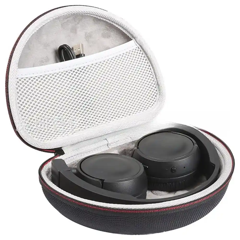 eWINNER Hard Travel Case for JBL Tune 500BT and T450BT Headphones, EVA Shell with Nylon Cover, Plush Lining, Mesh Cable Pocket and Carry Handle, Black - Y4-CQZ7-4RFT - Image 6