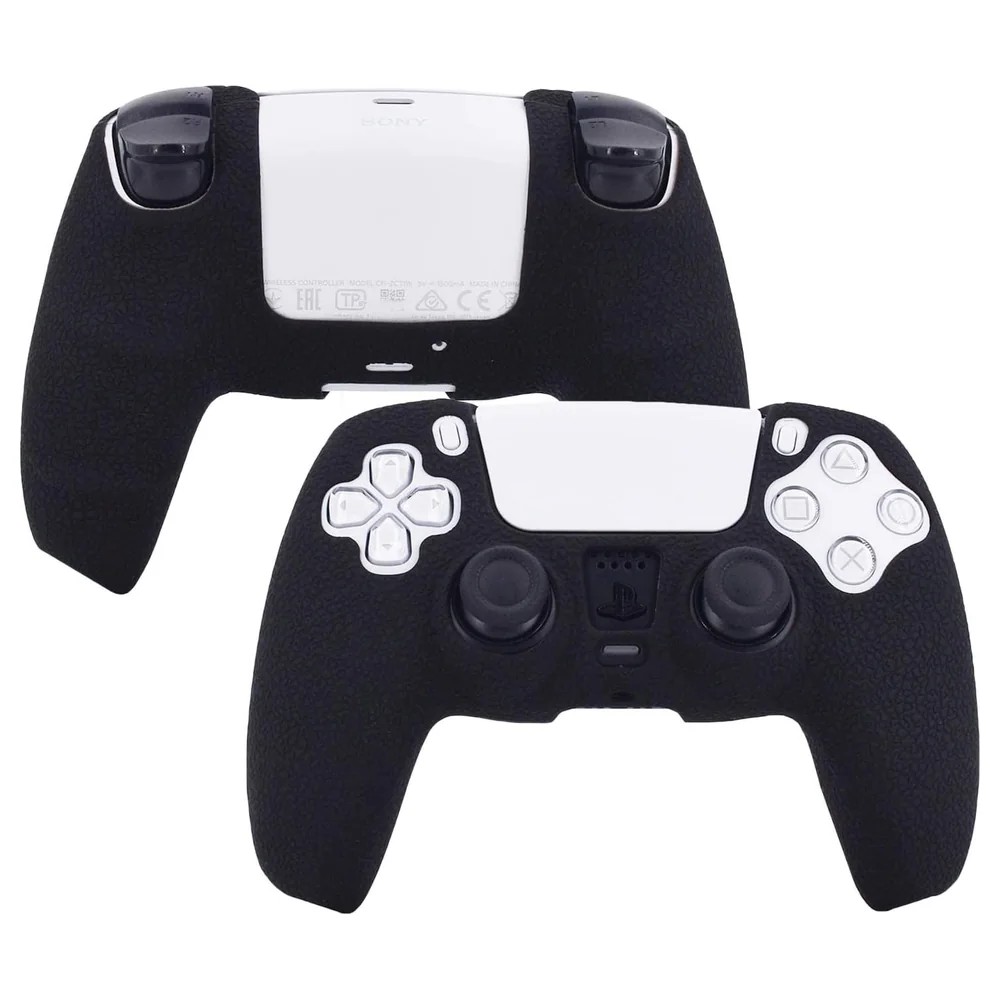 eWINNER Leather Texture Silicone Cover for PS5 DualSense Wireless Controller, Anti-Slip Sweat-Proof Grip Skin with Full Coverage and Precise Cutouts, Black - X7-DQCP-71LP - Image 4
