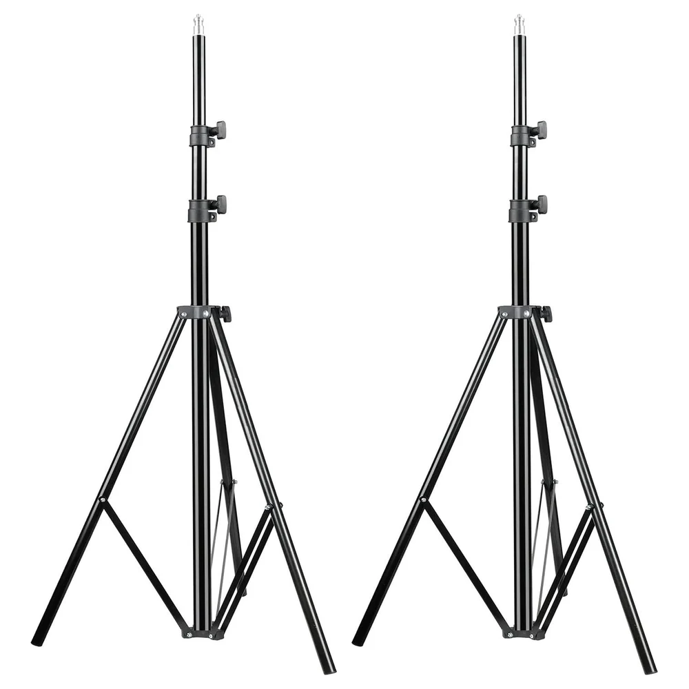 eWINNER Photography Light Stand 2 Pack, Foldable 3-Section Aluminium Tripod Stand with 8 kg Load Capacity for Softboxes, Strobes, Umbrellas and Reflectors - SV-CK7J-3U0G