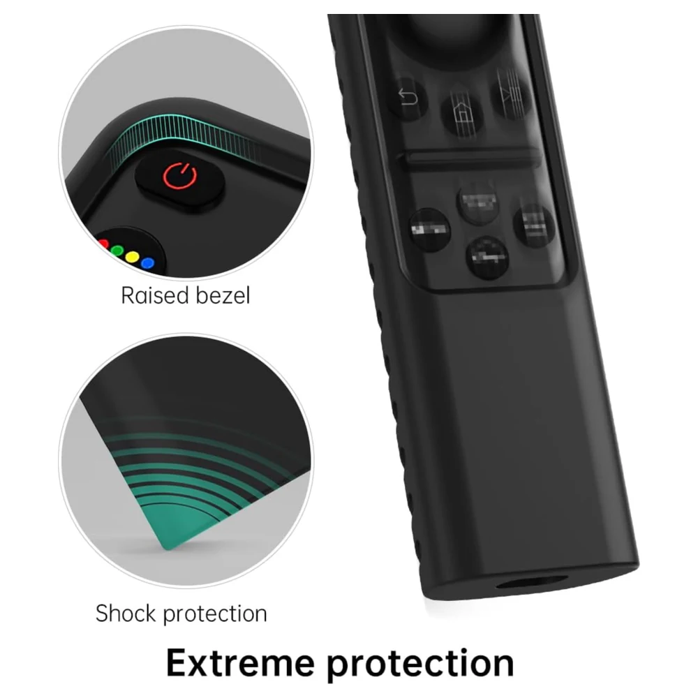 eWINNER Silicone Remote Cover for Samsung 2023 2024 SolarCell TV Remote TM2360E TM2361E BN59-01432A, Shockproof Anti-Slip Case with Lanyard, Black - C7-4CY0-UPEP - Image 4