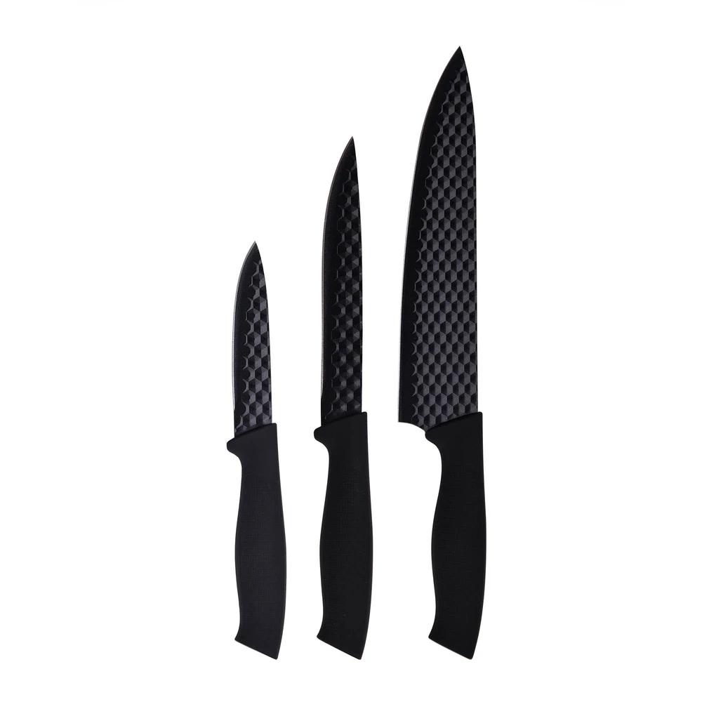Bergner Stuttgart 18-10 Stainless Steel 3-Piece Knife Set - BG39380BK