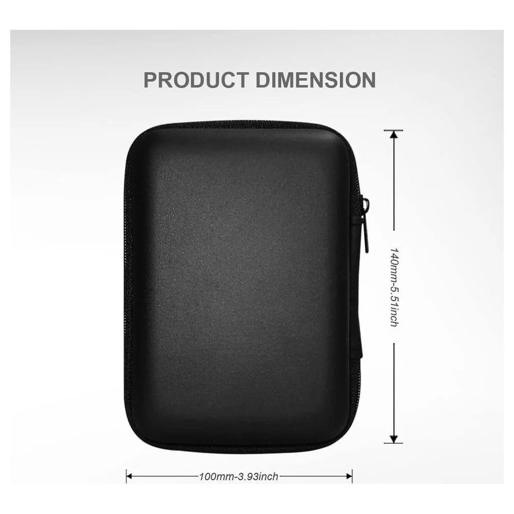 eWINNER 2.5 Inch EVA Shockproof Hard Drive Carrying Case with PU Leather Shell, Elastic Strap and Mesh Pocket, Travel Organizer for Cables and Earphones, Black - 2724464725603 - Image 5