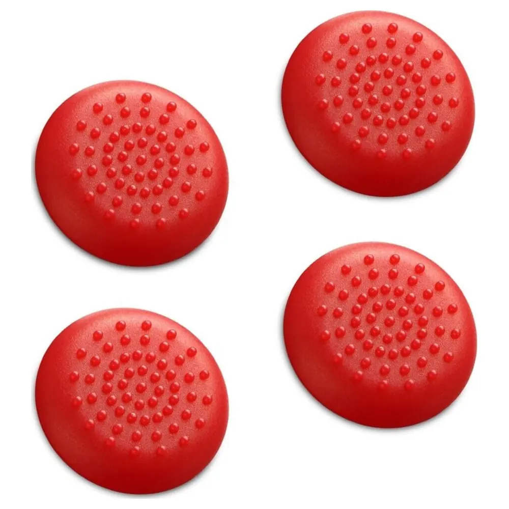 eWINNER 4 Pack Silicone Thumb Grip Caps for PS5, PS4, PS3, PS2, Xbox Series X, Series S, Xbox One and Xbox 360 Controllers, Textured Analog Stick Covers, Red - UI-AF24-R41E