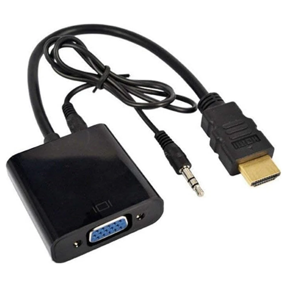 eWINNER HDMI to VGA Adapter with 3.5mm Audio Port and Audio Cable, 1080P Active Converter with Gold-Plated Connectors for Monitor, Projector and Laptop - TB-K3KZ-SJ2H