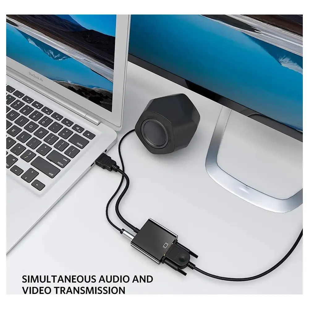 eWINNER HDMI to VGA Adapter with 3.5mm Audio Port and Audio Cable, 1080P Active Converter with Gold-Plated Connectors for Monitor, Projector and Laptop - TB-K3KZ-SJ2H - Image 4