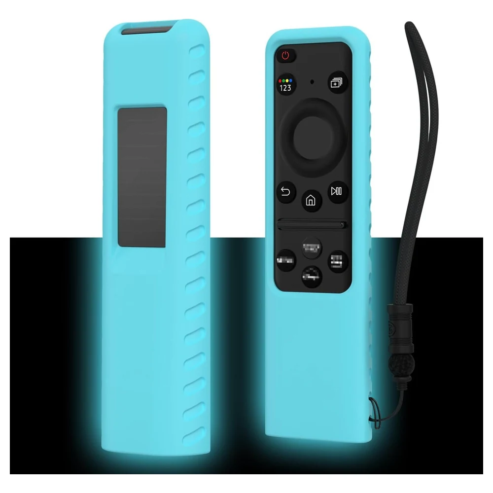eWINNER Silicone Remote Cover for Samsung SolarCell Smart TV Remote TM2360E and TM2361E 2023-2024, Shockproof Anti-Slip Case with Lanyard, Blue - GM-OK7M-XM1F