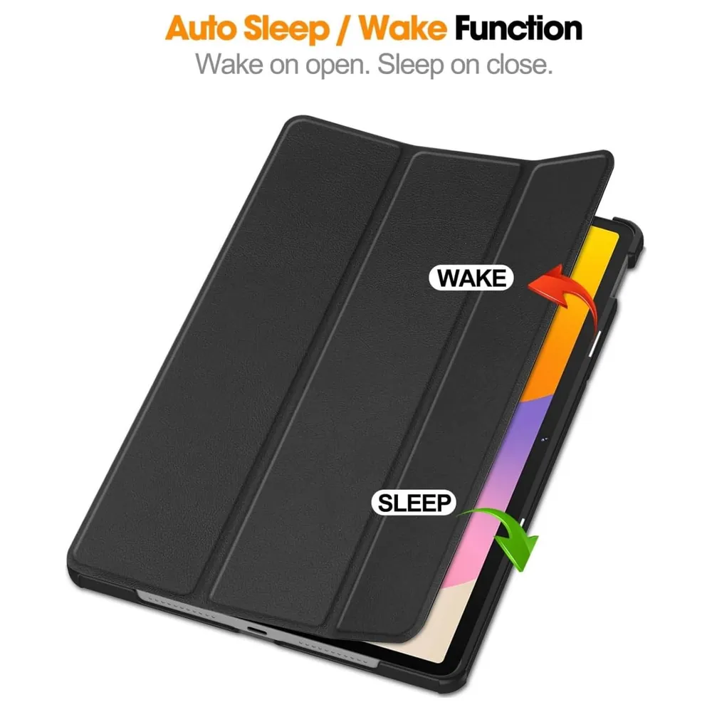 eWINNER Smart Folio Case for HUAWEI MatePad SE 11 Inch 2024 AGS6-W00 AGS6-W10 AGS6-W09, Trifold Stand PU Leather Cover with Hard Back and Auto Wake Sleep, Black - 61-EHJS-8PB4 - Image 4