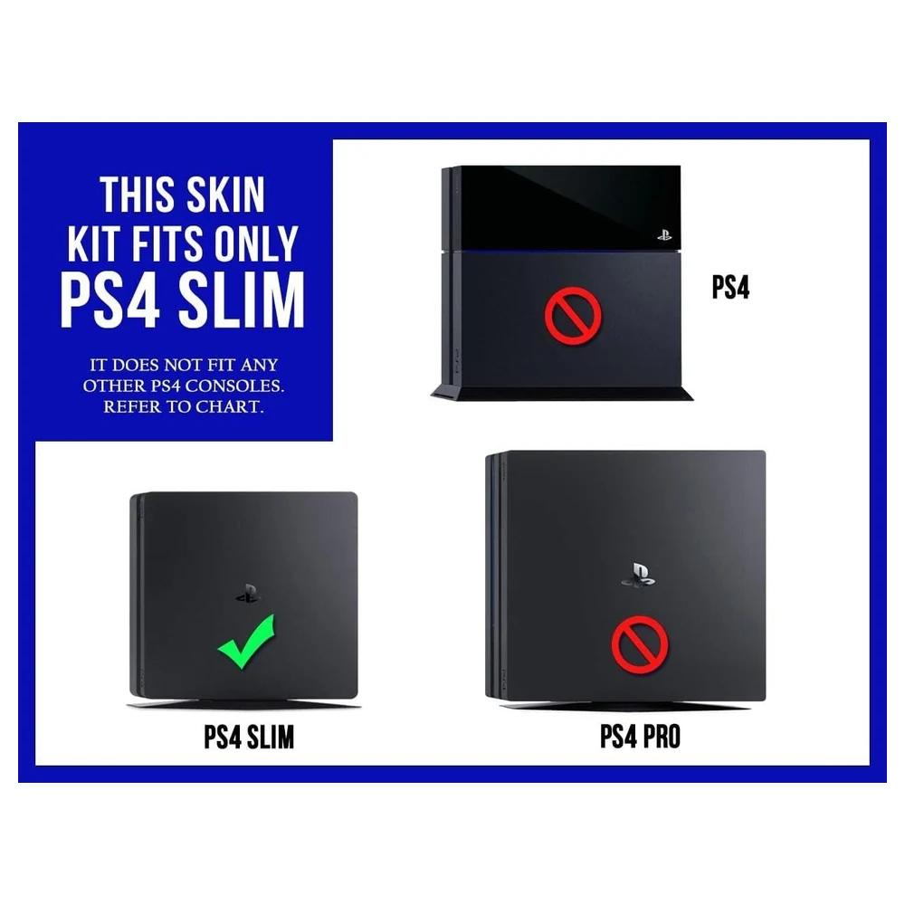 eWINNER Vinyl Skin Decal Set for PS4 Slim Console and 2 DualShock 4 Controllers, Game Art Design, Scratch Resistant Precision Cut Wrap - II-0FWE-TKCV - Image 2