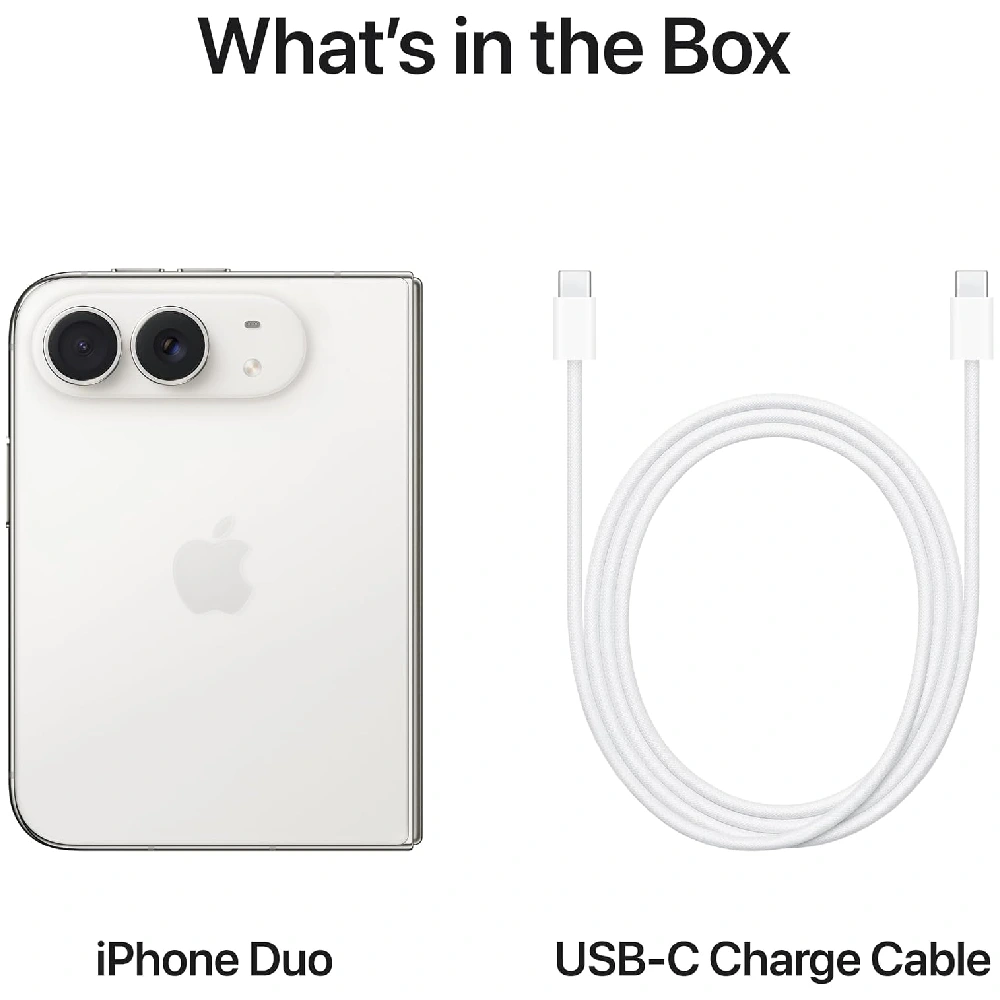 Apple iPhone Duo 1TB - 7.6 Inch Foldable Inner Display, 5.4 Inch Outer Display, A20 Pro Chip, 48MP Dual Fusion Camera, Star White - International Version - Image 9
