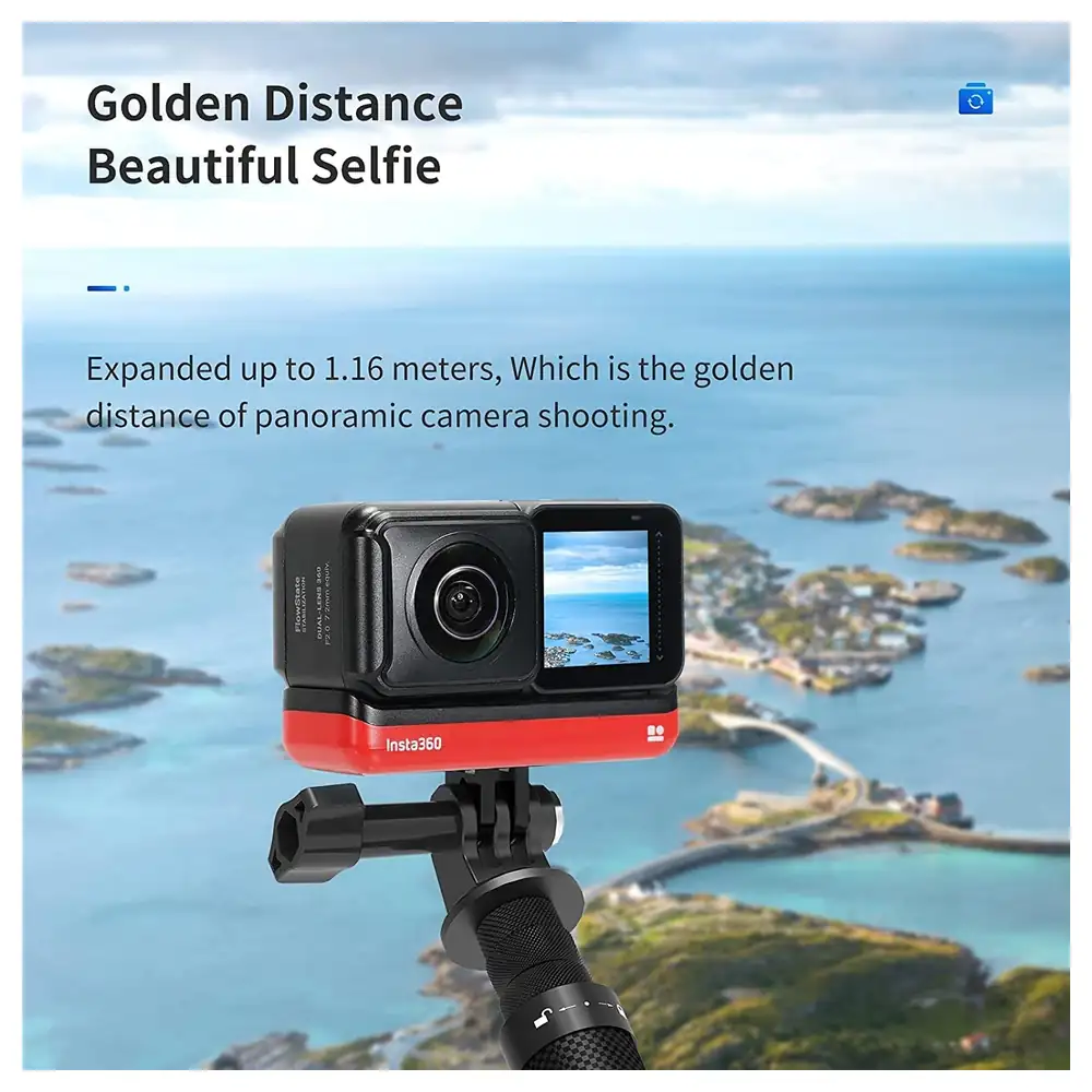 eWINNER 116 cm Carbon Fibre Invisible Selfie Stick, Ultra Light 100 g Extension Pole with 4 Lengths for Insta360 X5 X4, GoPro Hero 13 and DJI Osmo Action 5 Pro - G3-ZTH9-ZHWA - Image 8