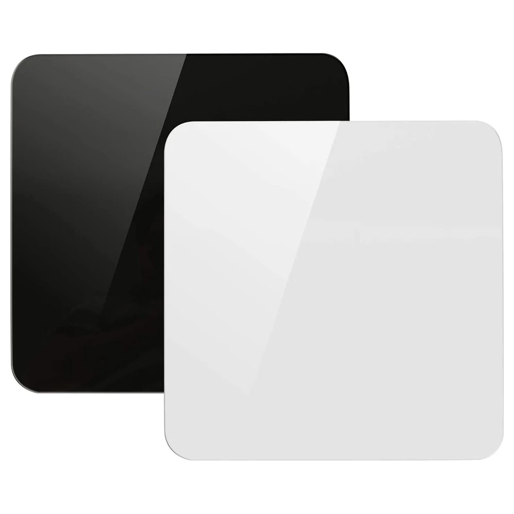eWINNER 2-Pack 20 x 20 cm Black and White Acrylic Reflective Display Boards for Product Photography, Tabletop Backdrop for Jewellery and Cosmetics - K2-4J9B-T92S
