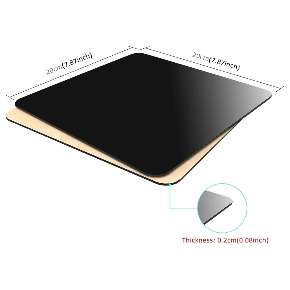 eWINNER 2-Pack 20 x 20 cm Black and White Acrylic Reflective Display Boards for Product Photography, Tabletop Backdrop for Jewellery and Cosmetics - K2-4J9B-T92S - Image 3