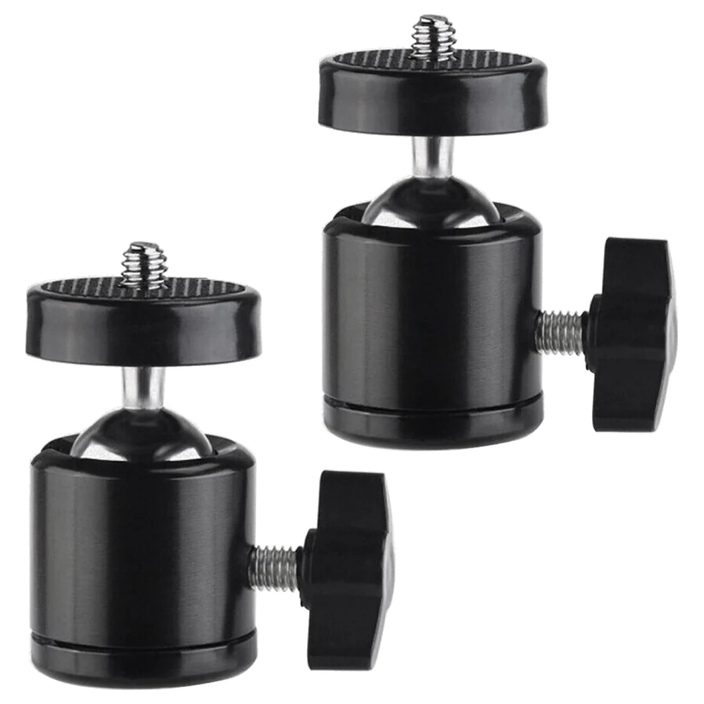 eWINNER 2 Pack Mini Swivel Ball Head Tripod Mount Adapter, 360 Degree Rotation with Locking Knob and Quarter-Inch Screw for Cameras, Lights and Tripods - 2724281184386