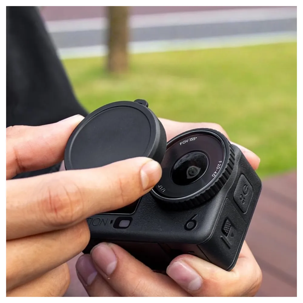 eWINNER 2 Pack Silicone Lens Cap for DJI Osmo Action 6, Snug-Fit Dustproof Lens Protective Cover with Anti-Loss Lanyard Hole, Black - 2V-AIJU-BXBX - Image 5