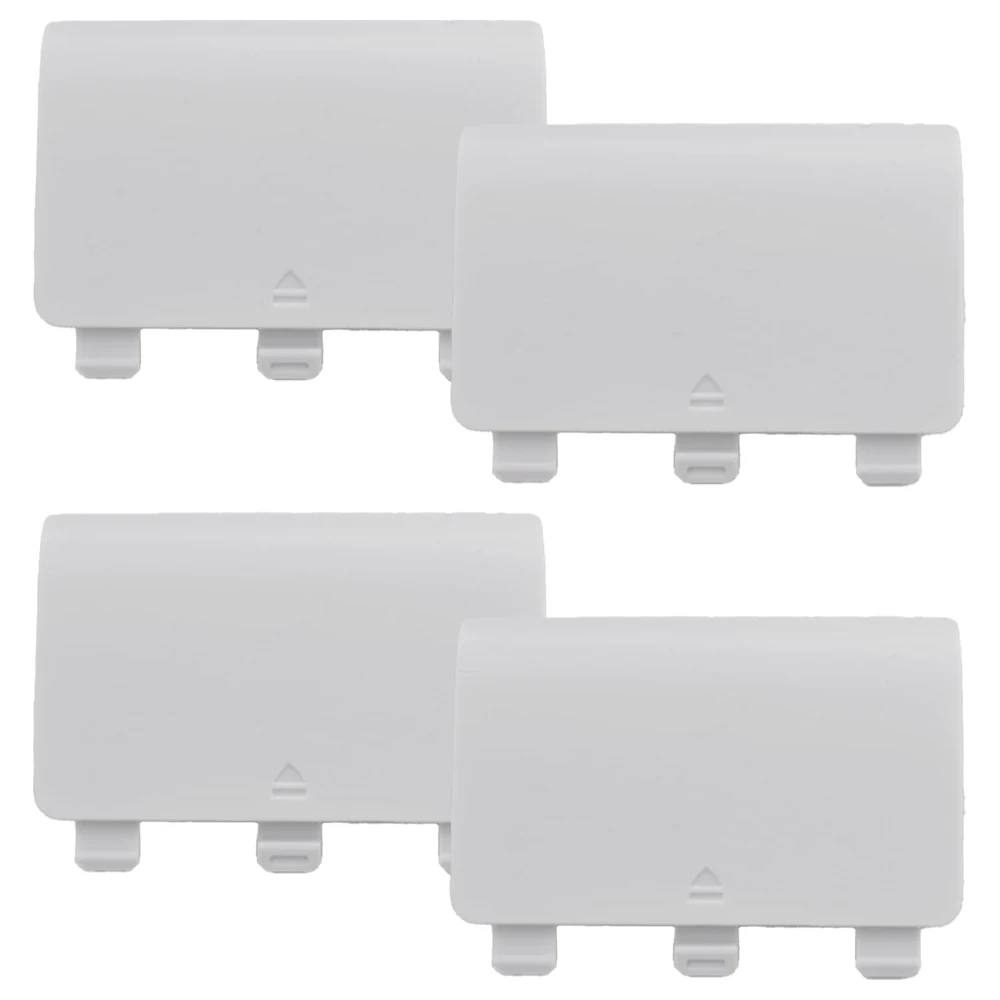 eWINNER 4 Pack Replacement Battery Back Cover for Xbox One, One S and One X Controller, White ABS Snap-On Battery Door Shell - XQ-KP1O-E8MT