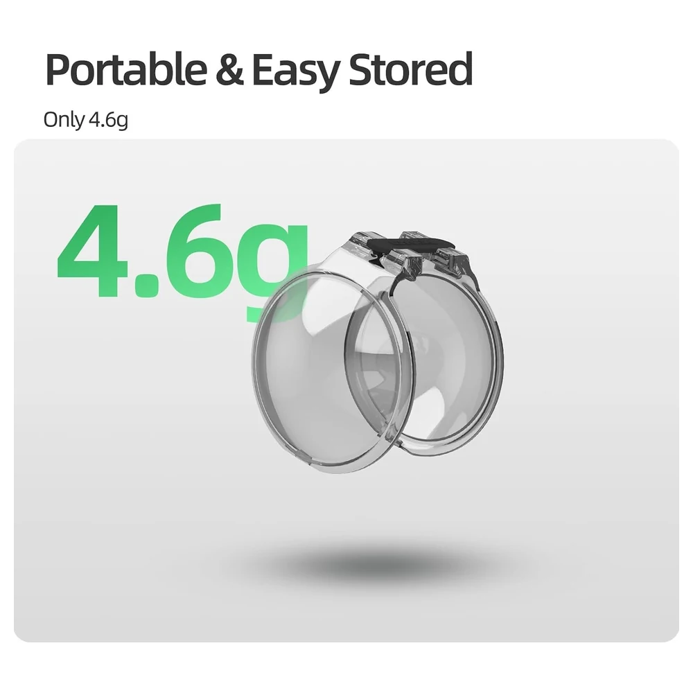 eWINNER Integrated One-Piece Lens Cover for DJI Osmo 360, Transparent Grey Snap-On Protector for Both Panoramic Lenses Against Scratches, Bumps and Dust - U8-VGEB-PD93 - Image 6