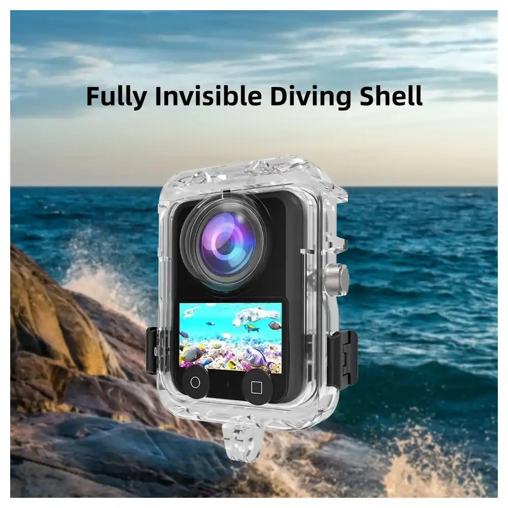 eWINNER Invisible Dive Case for DJI Osmo 360, 40m Waterproof Transparent PC Underwater Housing with Dual Safety Latches and Dual-Claw Mount - 4J-5QWQ-0MIN - Image 4