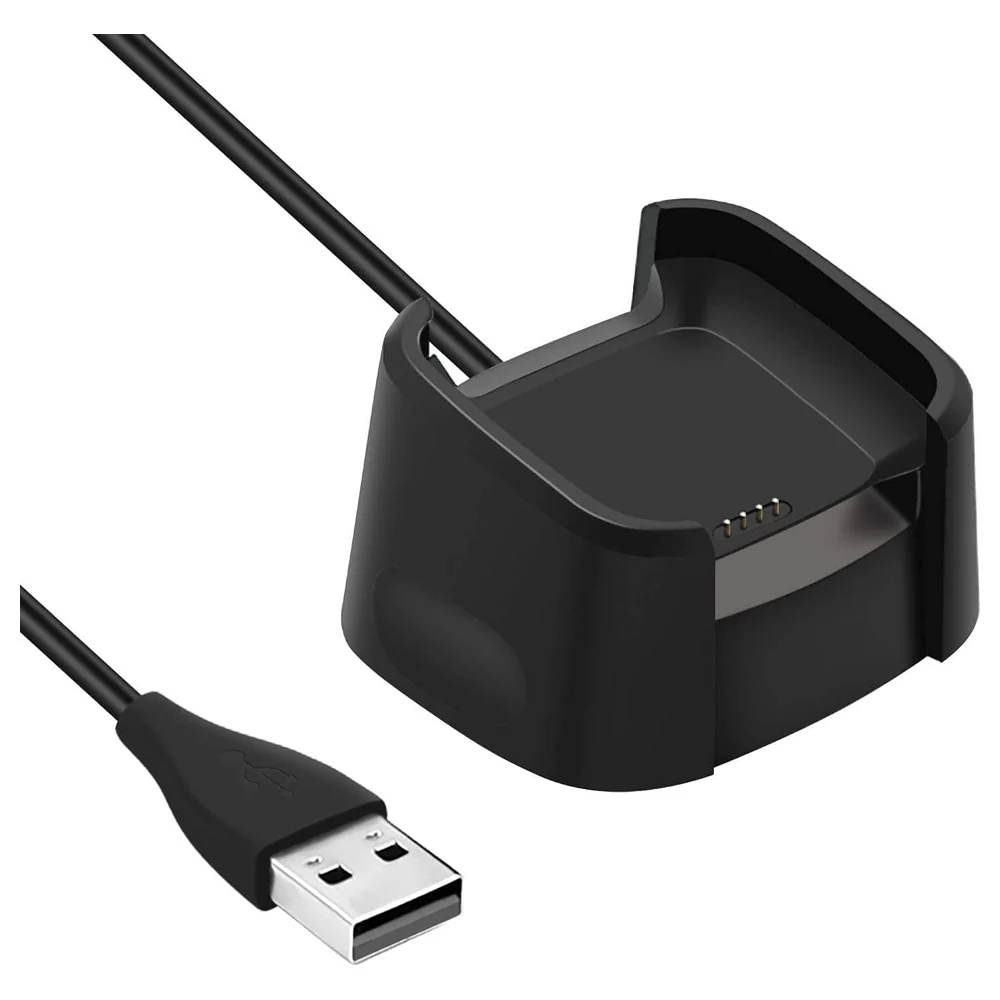 eWINNER USB Charging Dock Cable for Fitbit Versa and Versa SE Smartwatch, 100cm Replacement Charger with Reset Function and Overcurrent Protection, Black - ST-K9X8-1VHK